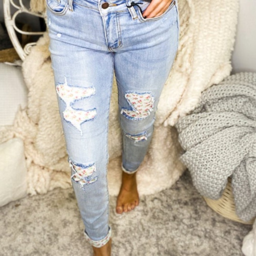 Judy Blue Floral Patch Denim